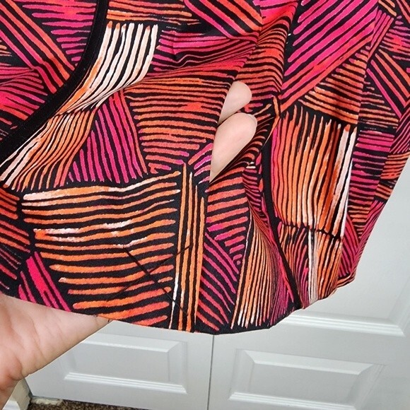 Calvin Klein Sheath Dress Cocktail Pencil Pink Orange Red Abstract Size 8 - Picture 12 of 16